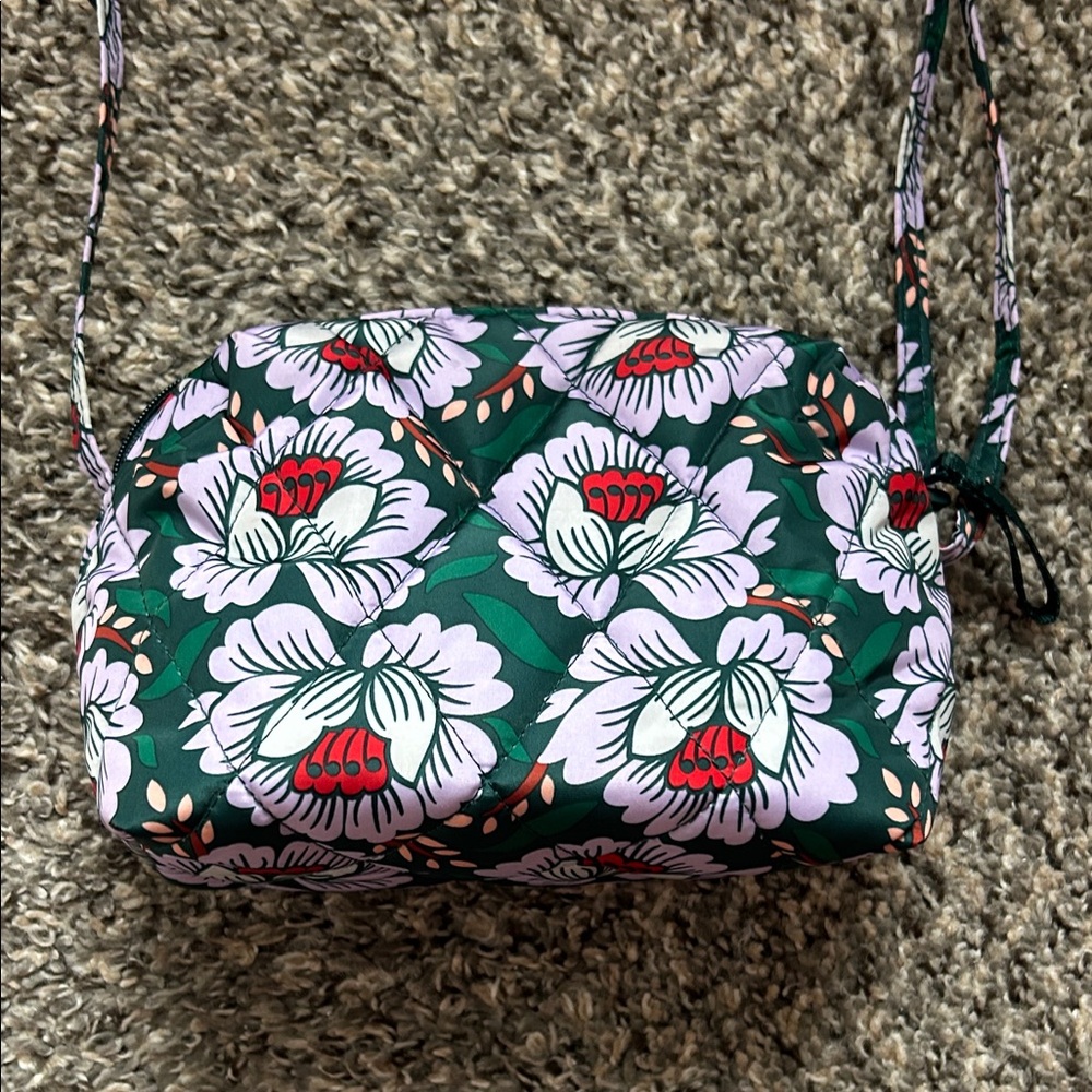 Vera Bradley Floral Green Crossbody Bag (featherweight)